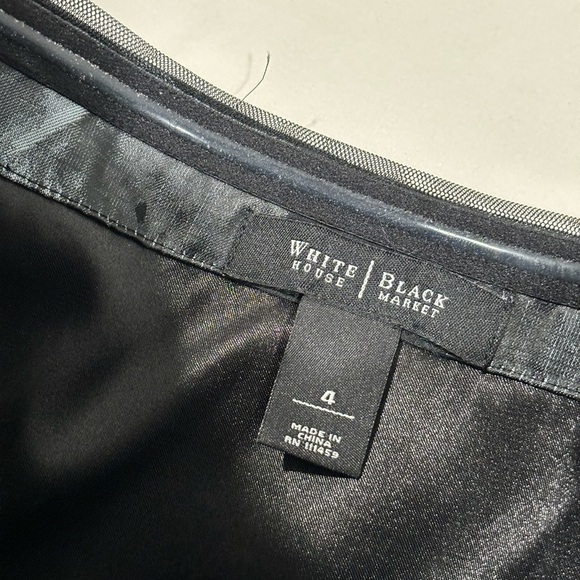 WHBM Strapless Feather Print black and white Dress size 4 - Picture 10 of 14